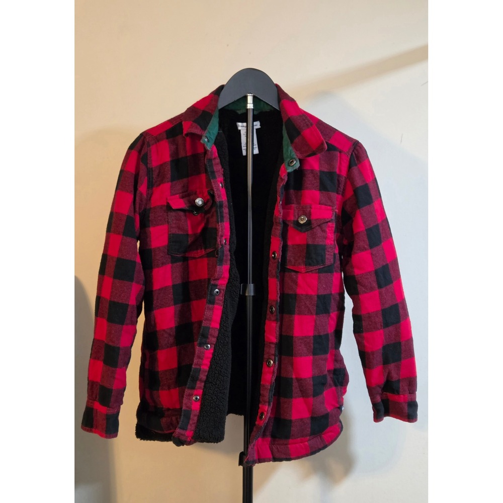 Tommy Bahama Buffalo Plaid Sherpa Lined Flannel Jacket Youth Size XXL (16)